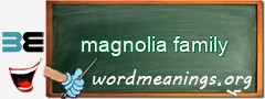 WordMeaning blackboard for magnolia family